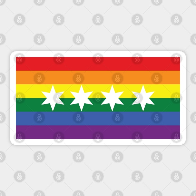 Chicago Gay Rainbow Flag Sticker by MichelleBoardman